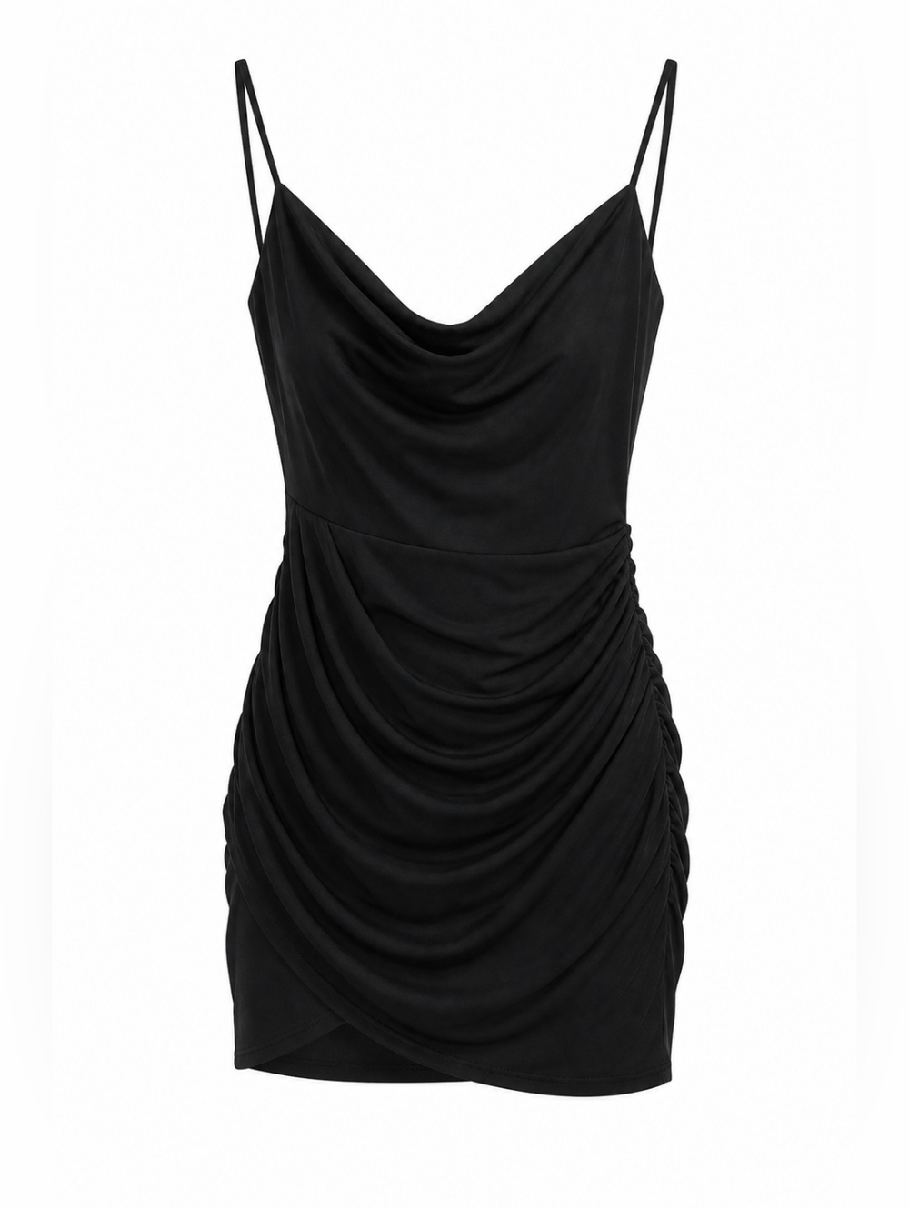 Le Chateau Black Draped Mini Dress XXL